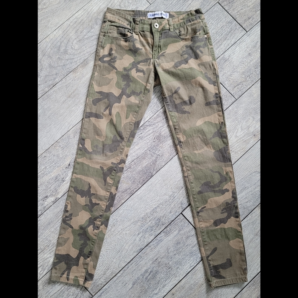Canvas Denim Camo Skinny Jeans Size 5